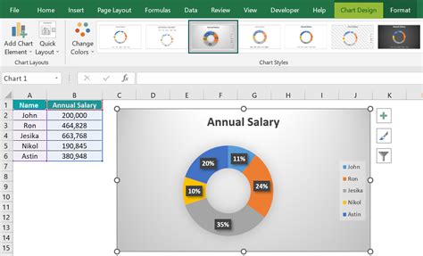 Excel doughnut chart picture