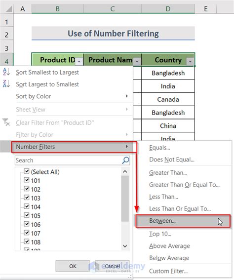 Excel Drop Down List Filter Example 7