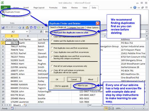 Excel Duplicate Finder Add-ins