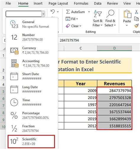 Excel E+ Notation Solution 10