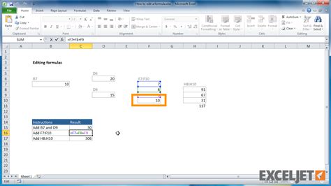 Editing Formulas in Excel