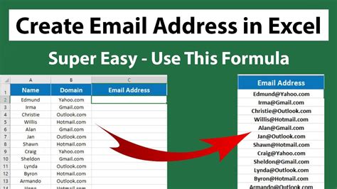 Excel Email Address Manipulation Formulas