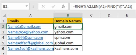 Excel email domain extraction best practices