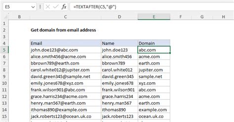 Excel Email Domain Extraction Formulas