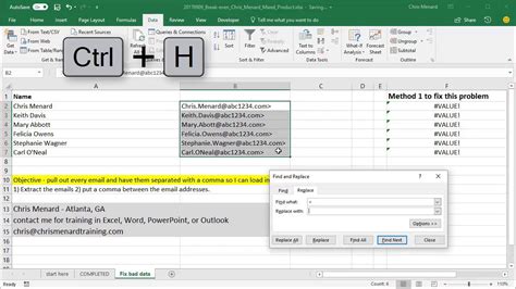 Excel Email Extraction Formula