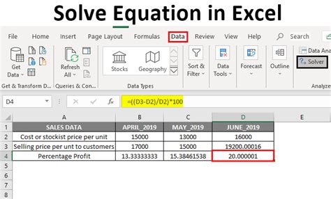 Excel Equation Calculator