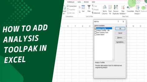 Using the Analysis ToolPak to Solve Equations in Excel