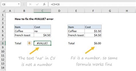 Excel error fixes