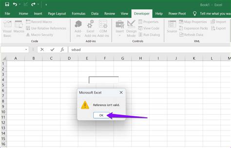 Excel Error Reference Not Valid