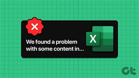 Excel Error: We Found A Problem With Some Content