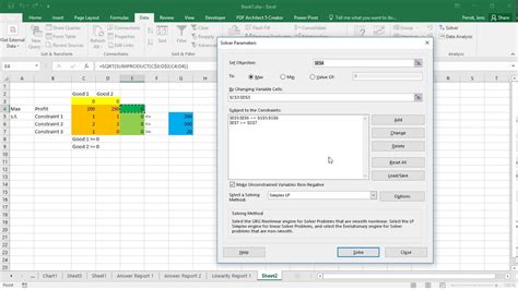 A screenshot of an Excel spreadsheet with external tool optimization