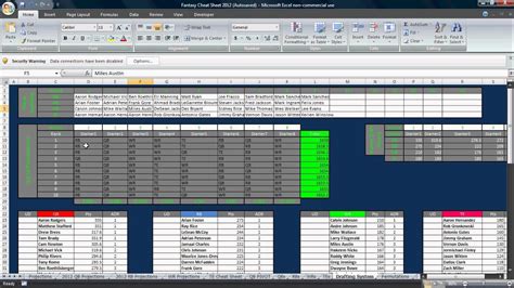 Excel Fantasy Draft Template