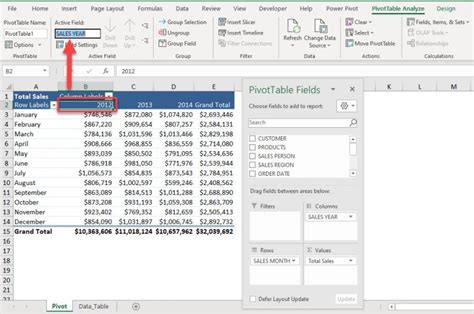 Formatting Field Names in Excel