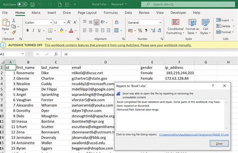 Check for damaged Excel files on Mac