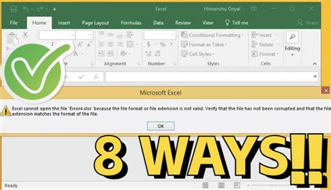 Excel File Extension Error