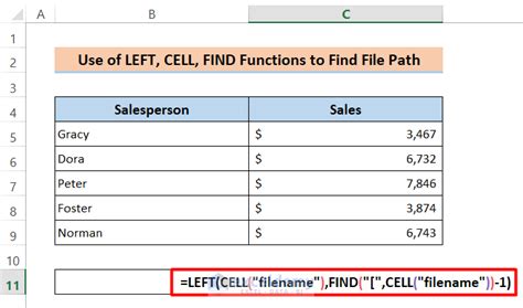 Excel File Path Formula Example 3