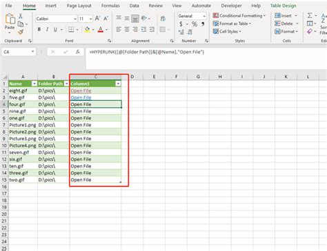 Excel file path gallery example