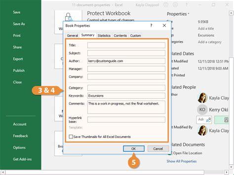 Excel File Properties