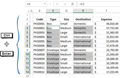 Excel fill blank cells