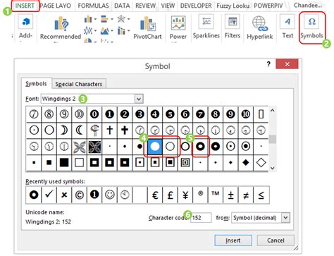 Excel spreadsheet with cells filled with dots example 1