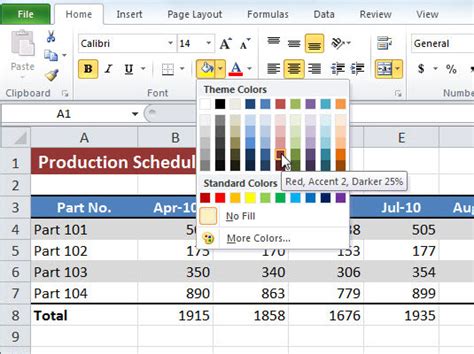 Excel fill cell with two colors no gradient