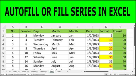 Excel Fill Series Best Practices Example