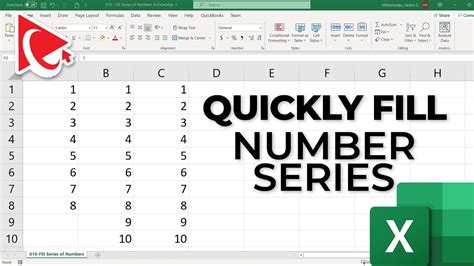 Excel Fill Series Number Sequence Example