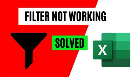 Excel filter button not responding