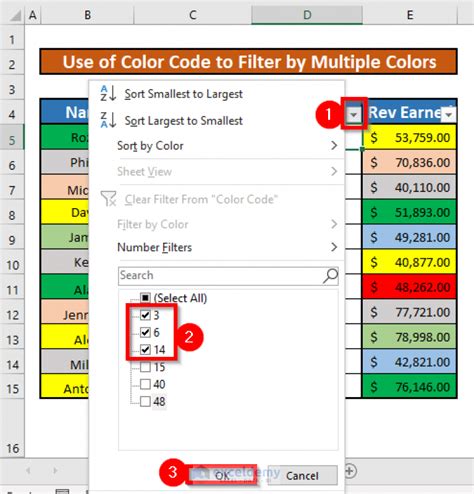 Excel Filter Color Cells