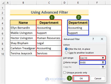 Filtering columns for data analysis