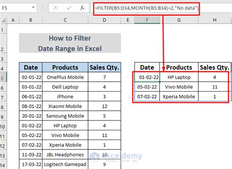 Excel Filter Date Range