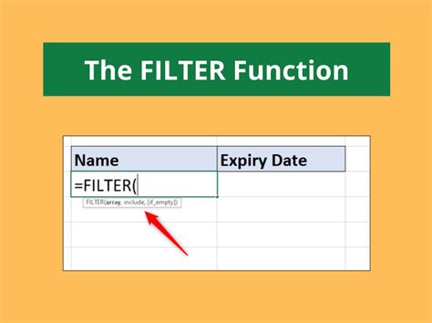 Excel Filter Functionality