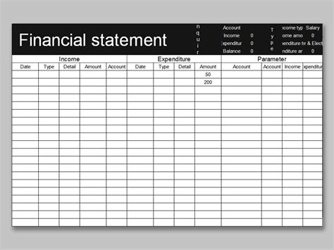 Excel financial template