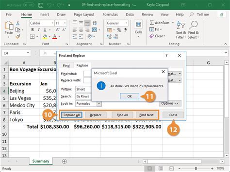 Excel Find and Replace Issues