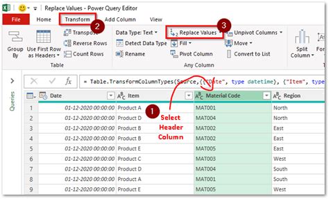 Excel Find and Replace Power Query