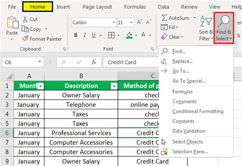 Image of Find and Replace dialog box in Excel