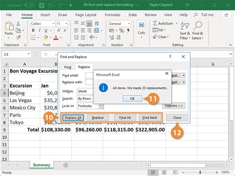 Remove Trailing Spaces in Excel using Find and Replace