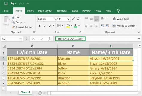 Excel FIND and REPLACE method technique