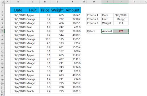 Finding values in Excel based on multiple criteria