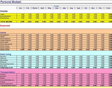 Excel Fiscal Year Budget