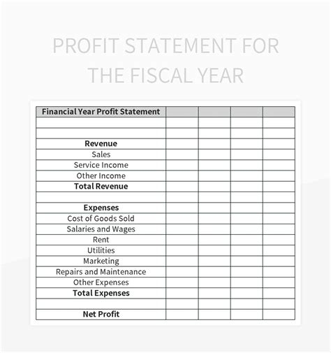 Excel Fiscal Year Template Example