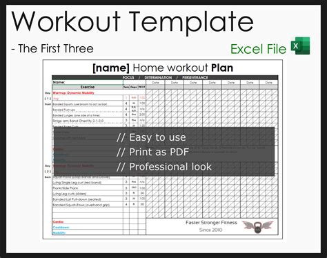 Excel Fitness Template