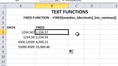 Excel FIXED function