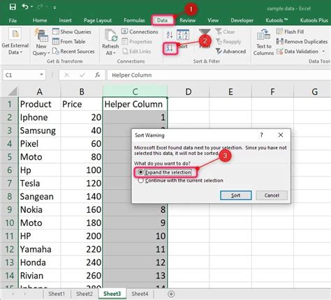 Excel flip column upside down