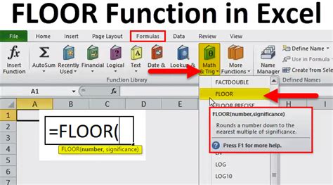 Using the FLOOR function to extract date from datetime in Excel