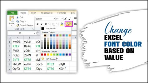 Excel Font Color and Style Combination