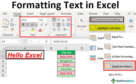 Excel format as text example