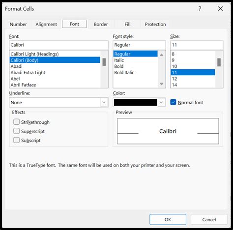 Format Cells Dialog Box Options in Excel