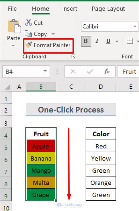 Excel Format Painter for Copying and Inserting Rows