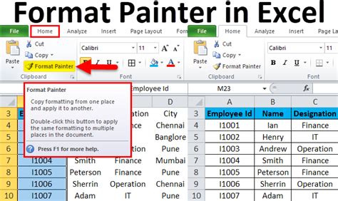 Format Painter tool